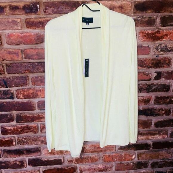 New NWT Premise Citrine Green Open Front Cardigan Sweater Women's Size Medium - Picture 1 of 9